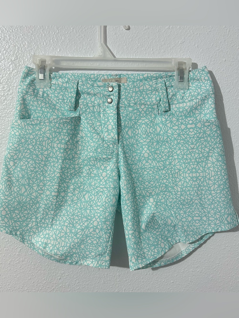 Adidas Mint Geometric High-Waist Women's Shorts Golf Size 0